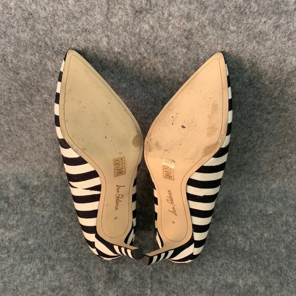 Sam Edelman Hazel Women’s Black and Off White Stripes Heel Pointed Shoes - Picture 14 of 14